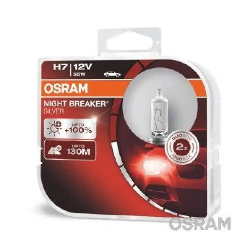 OSRAM H7 Night Breaker Silver Duo Pack 100% mehr Helligkeit 64210NBS-HCB Sale