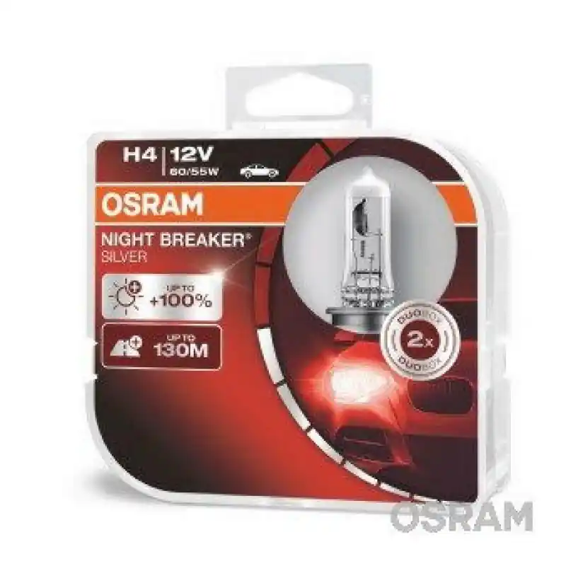 Versand Am Gleichen Tag OSRAM H4 Night Breaker Silver Duo Pack 64193NBS-HCB