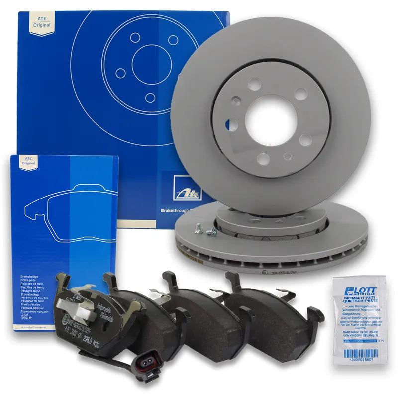 2x ATE Bremsscheiben Ø256mm + Beläge vorne passend für VW Golf 4 Skoda Fabia 2 Rabatt