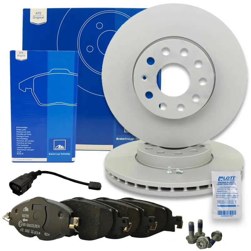 ATE Bremsscheiben Ø288mm + Beläge Vorne passend für VW Golf 7 Skoda Octavia 3 Nur Für Kurze Zeit