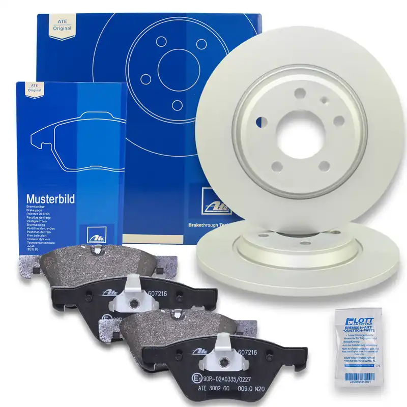 ATE Bremsscheiben 324mm + Bremsbeläge Hinten passend für BMW 7 E38 728 740 730 Neue Ware