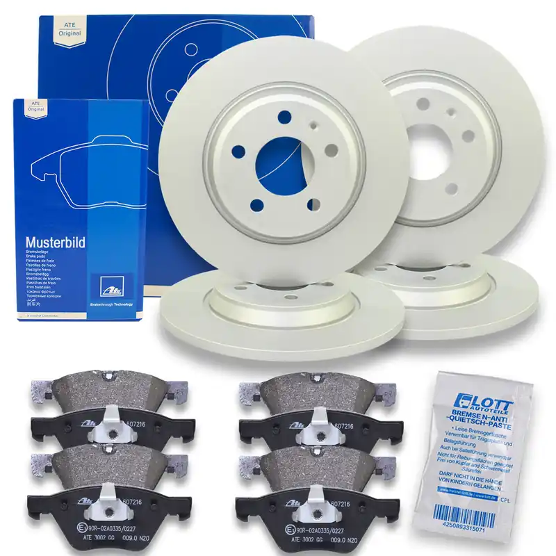 ATE Bremsscheiben + Bremsbeläge Vorne Hinten passend für Audi 80 B4 2.0 1.9 TD Beliebt