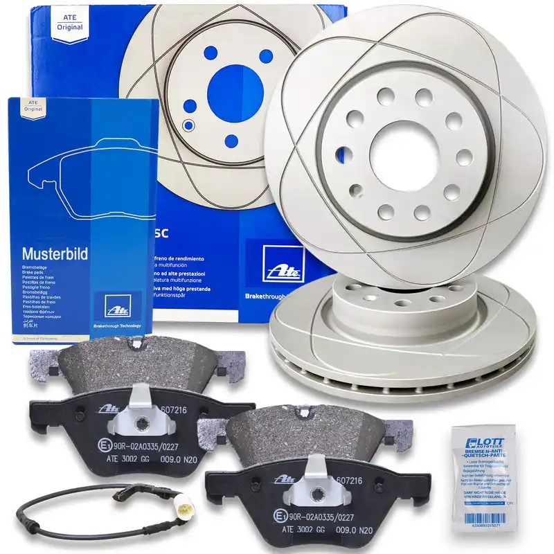 Jetzt Kaufen 2x ATE Powerdisc Bremsscheiben Ø294mm + Beläge hinten passend für BMW 3er E46