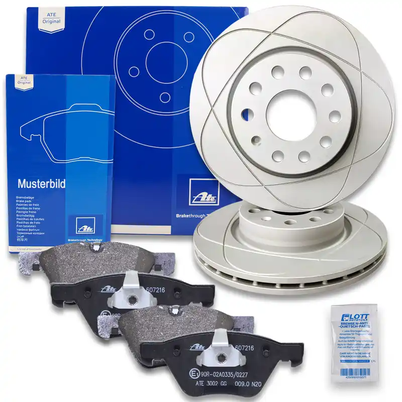 Jetzt Bestellen 2x ATE Powerdisc Bremsscheiben 288mm + Beläge passend für Mercedes C-Klasse W203