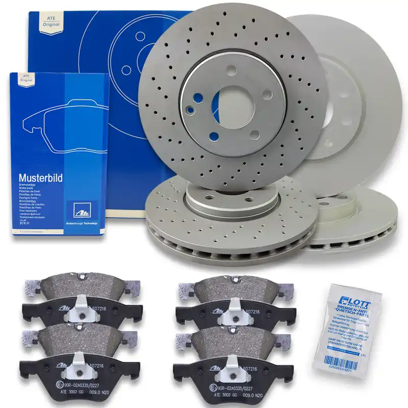 ATE Bremsscheiben + Bremsbeläge Vorne Hinten passend für Mercedes S-Klasse V221 Preiswert