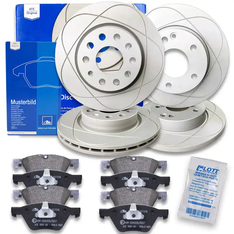 ATE Powerdisc Bremsscheiben + Bremsbeläge Vorne Hinten passend für Seat Ibiza 4 Preisreduziert