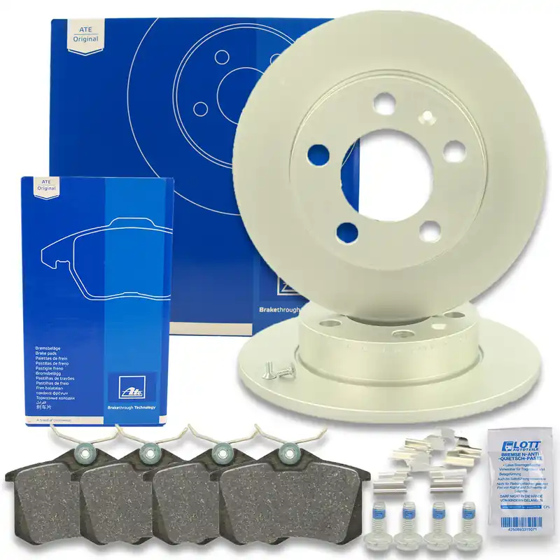 ATE Bremsscheiben Ø230mm + Beläge Hinten passend für VW Golf 4 Polo 6R 9N Skoda Wochenendangebot