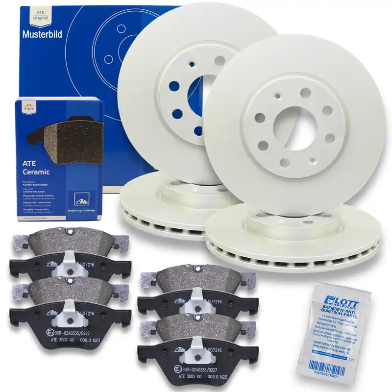 ATE Bremsscheiben + Ceramic Bremsbeläge Vorne Hinten passend für VW Bora Audi TT Zertifiziert