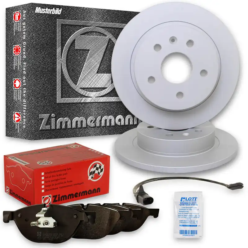 2x ZIMMERMANN Bremsscheiben Ø257mm + Beläge Vorne passend für Audi 100 C3 (443) Knallerangebot