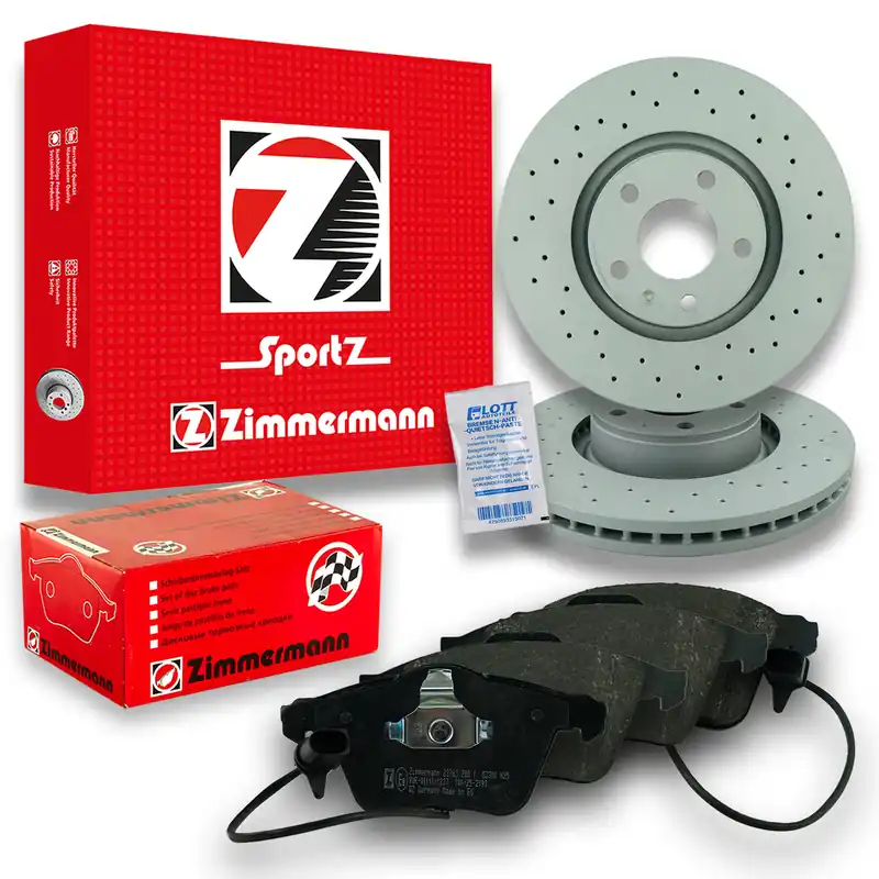 Zimmermann SPORT Bremsscheiben Ø321mm + Bremsbeläge Vorne passend für Audi A6 C6 Aktuell