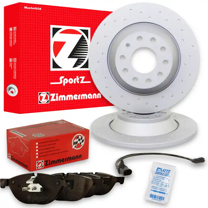 2x ZIMMERMANN Bremsscheiben Ø251,5mm + Beläge Hinten passend für Fiat Bravo II Schnäppchen