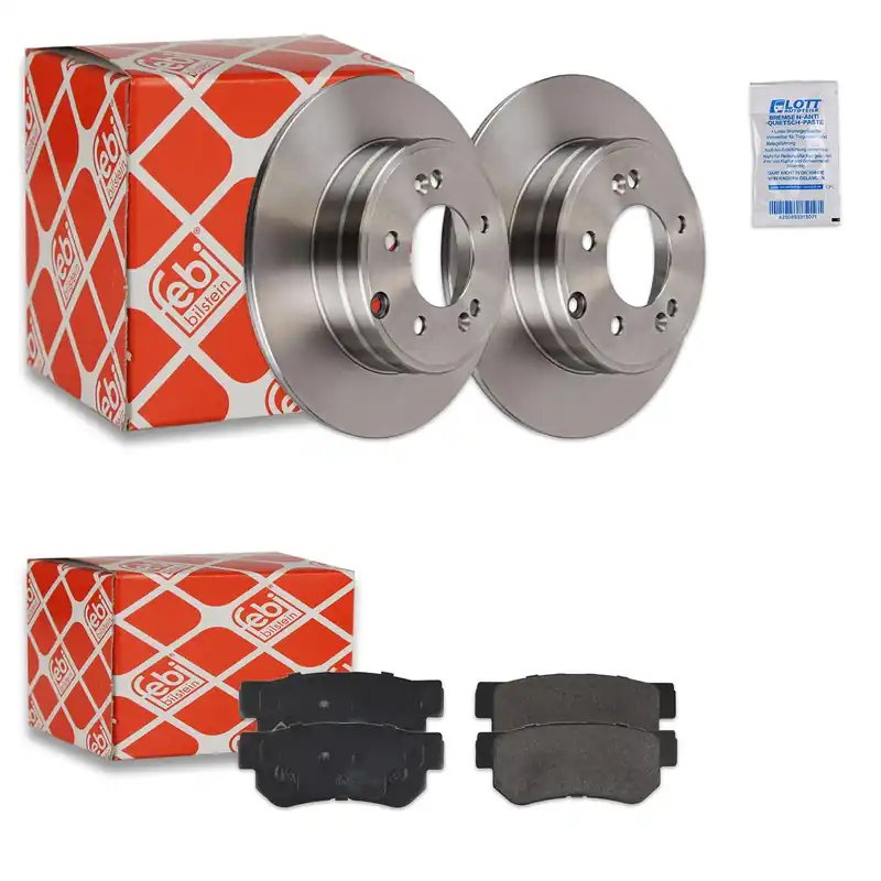 2x Febi Bremsscheiben Ø284mm + Beläge hinten passend für Hyundai Sonata 5 (NF) Schneller Versand