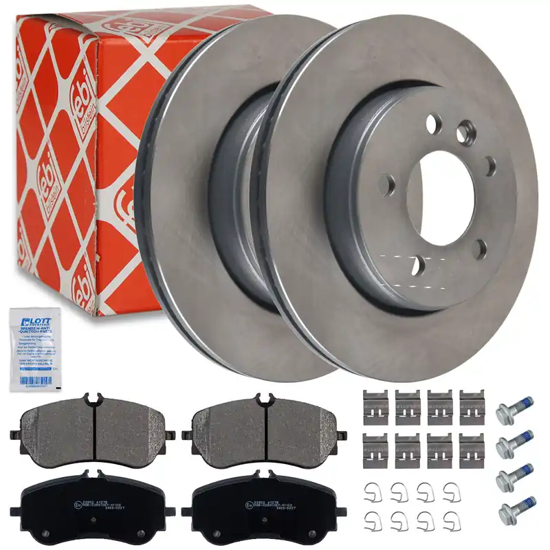 2x FEBI Bremsscheibe Ø300mm + Beläge hinten passend für VW Crafter Kasten SY 2.0 Sichere Zahlung