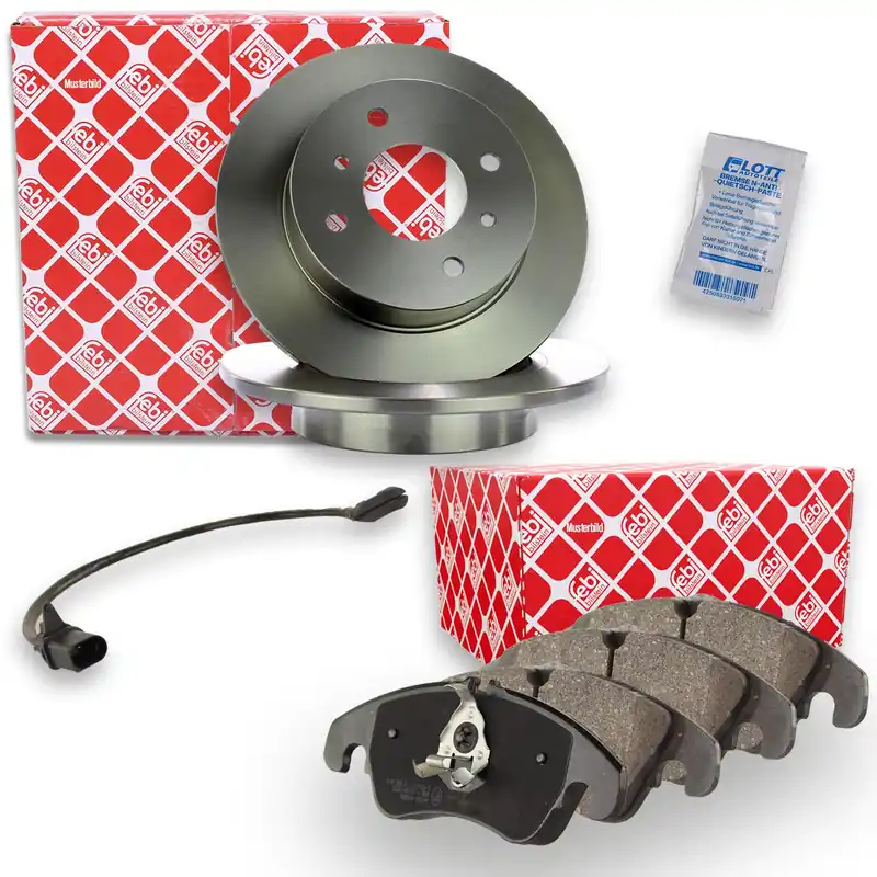 2x FEBI Bremsscheibe Ø296mm + Beläge hinten passend für Mercedes Vito Kasten Solange Der Vorrat Reicht