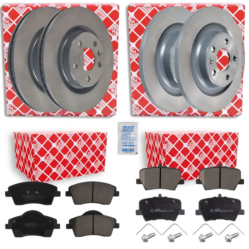 Sofort Bestellen Febi Bremsscheiben + Bremsbeläge vorne + hinten passend für Volvo XC40 D4 AWD