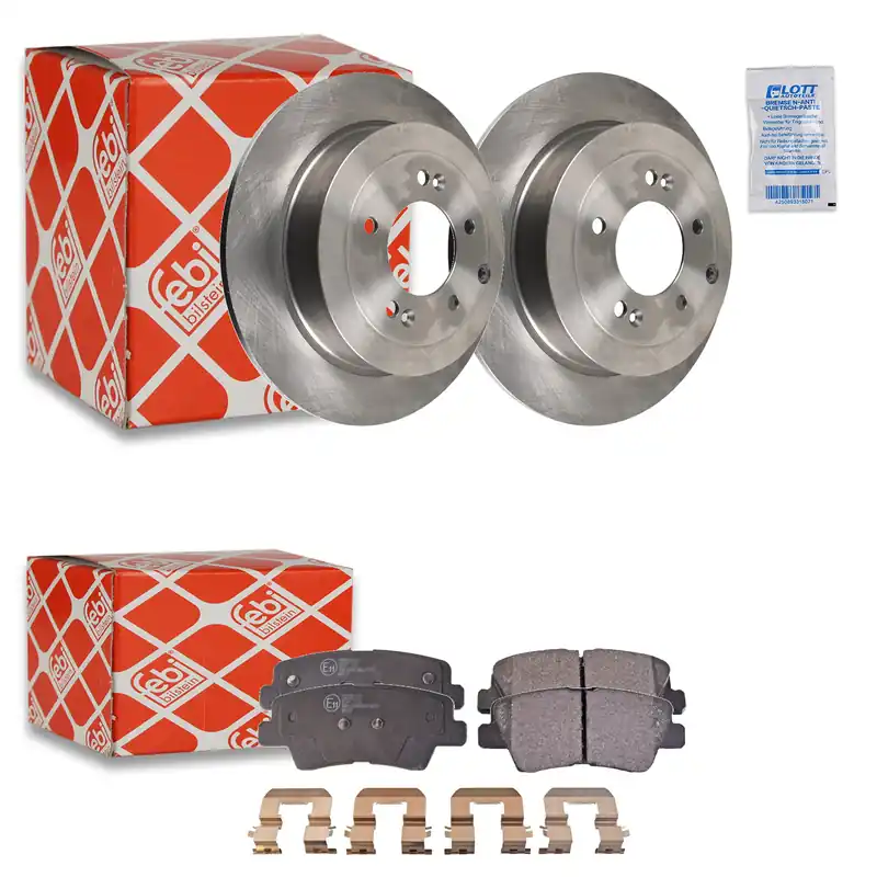 2x Febi Bremsscheiben Ø302mm + Beläge Hinten passend für Hyundai Tucson TL TLE Preiswert