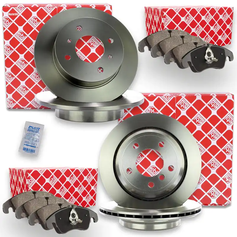 Zertifiziert Febi Bremsscheiben + Beläge Vorne + Hinten passend für AUDI A6 C8 (4A5) 40 TDI