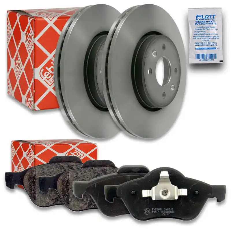 2x FEBI Bremsscheibe Ø280mm + Beläge vorne passend für u.a. Renault Wind E4M 1.6 Sale
