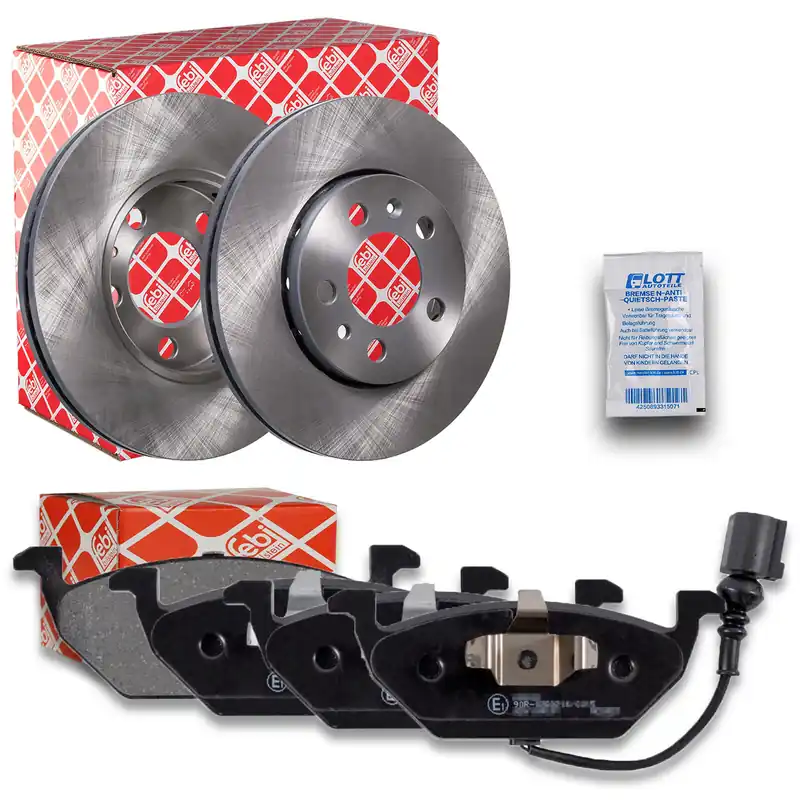 Super-Preis 2x FEBI Bremsscheiben Ø256mm + Beläge vorne passend für VW Golf 4 Polo 9N Skoda