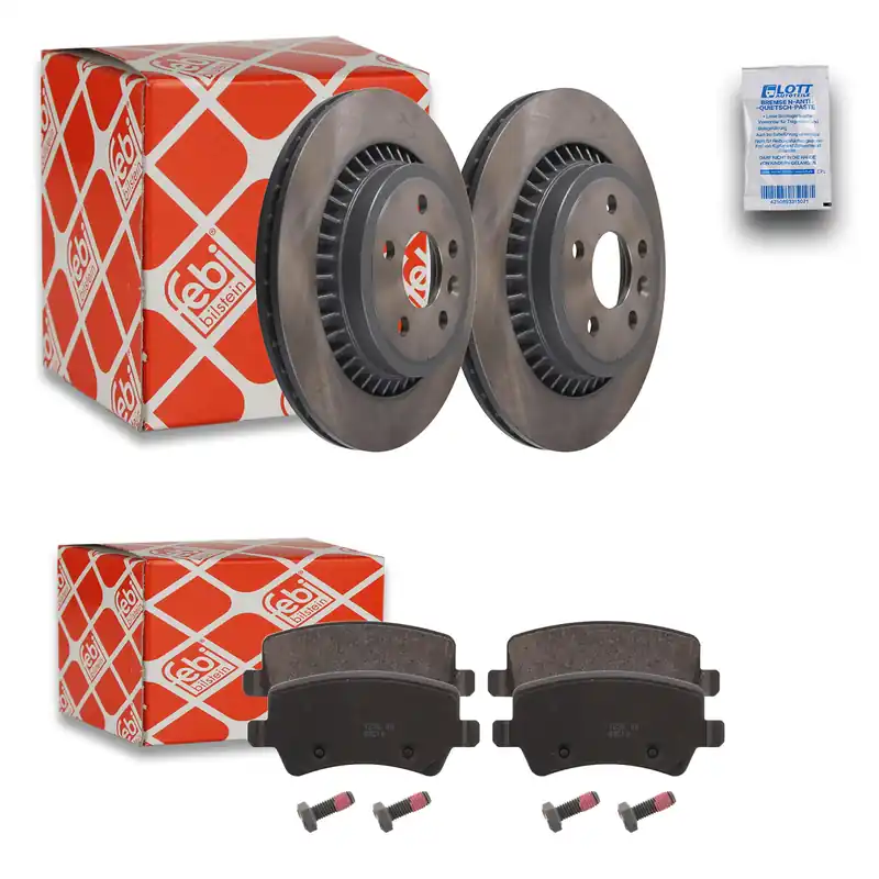 2x Febi Bremsscheiben Ø302mm + Beläge hinten passend für Volvo XC60 1 SUV (156) Neu