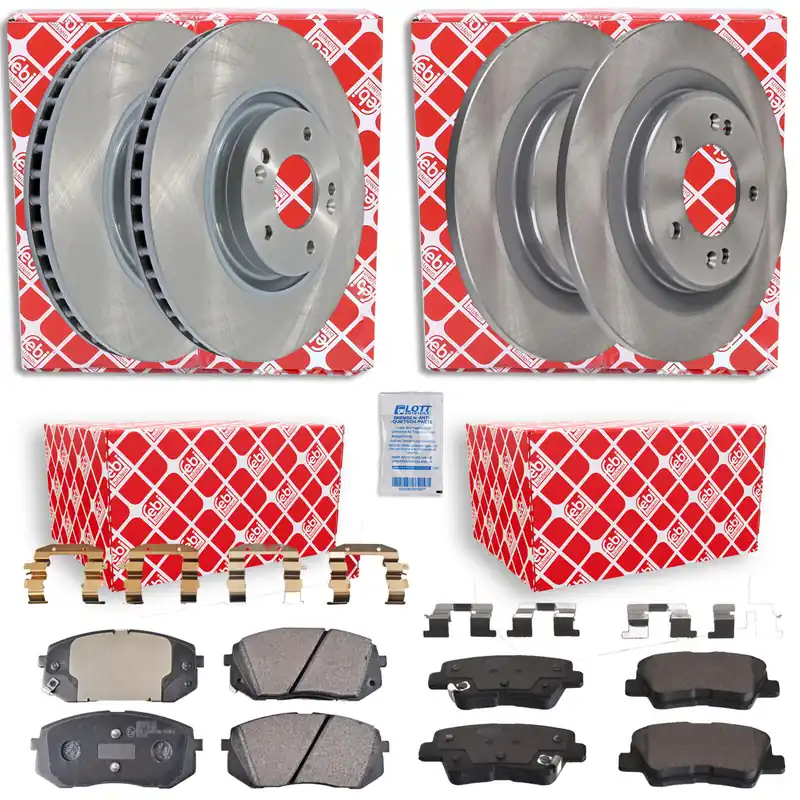 Top-Preis Febi Bremsscheiben + Beläge vorne + hinten passend für Kia Ceed Sportswagon JD