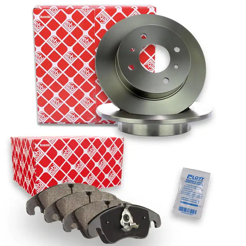 2x FEBI Bremsscheibe Ø302mm + Beläge hinten passend für Ford Galaxy II WA6 2.0 Gratis Versand