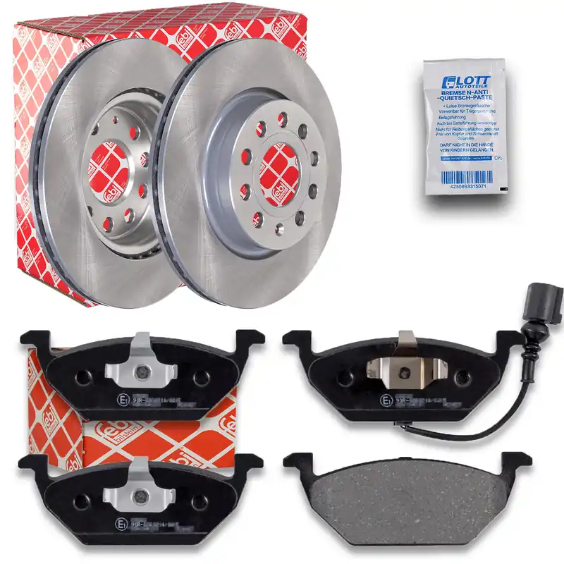 2 Febi Bremsscheiben 280mm + Beläge vorne passend für Audi A3 Skoda Yeti Octavia Meistverkauft