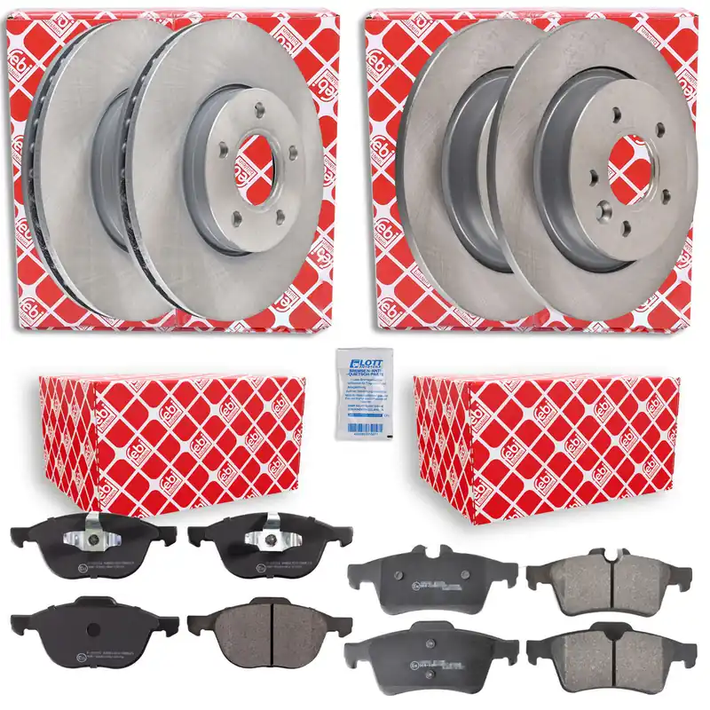 Sofort Bestellen Febi Bremsscheiben + Beläge Vorne + Hinten passend für VOLVO V40 Schrägheck 525