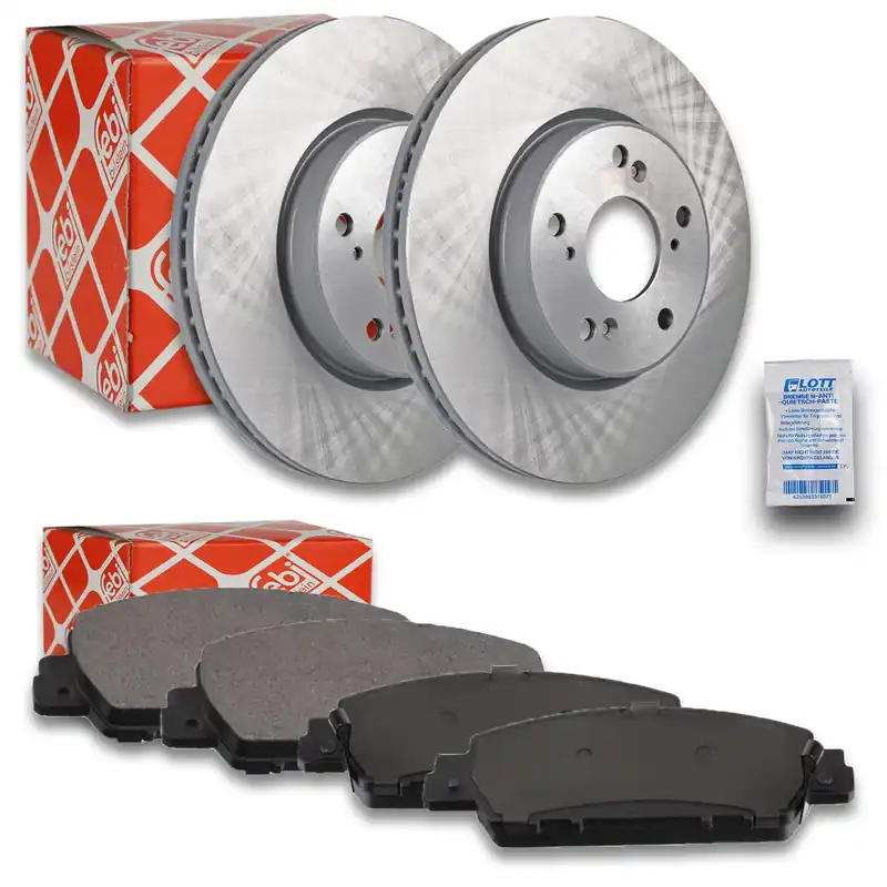 2x Febi Bremsscheibne Ø293mm + Bremsbeläge vorne passend für Honda HR-V (RU) Markenprodukt