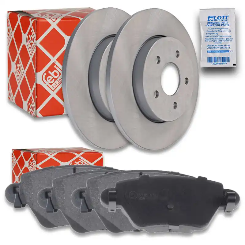 2x FEBI Bremsscheibe Ø280mm + Beläge hinten passend für Ford Mondeo III B5Y 2.0 Expressversand
