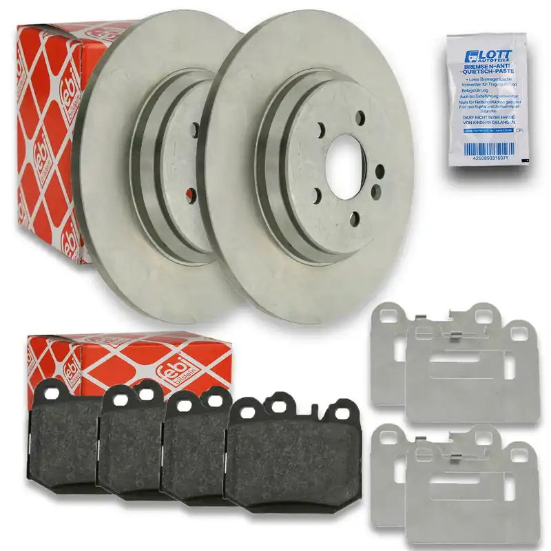 2x FEBI Bremsscheibe Ø331mm + Beläge hinten passend für Mercedes M-Klasse W163 Zertifiziert