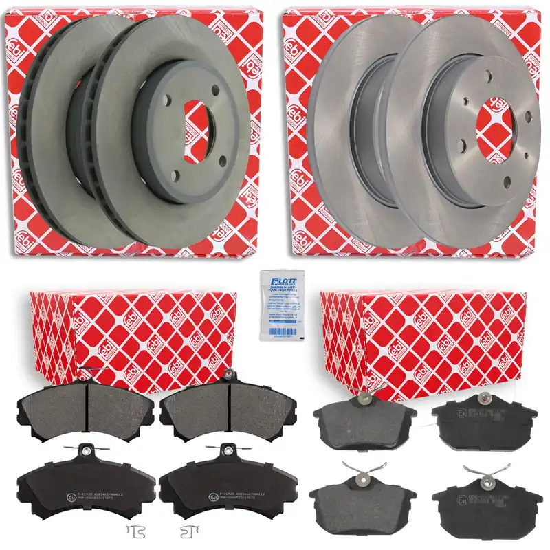 Solange Der Vorrat Reicht Febi Bremsscheiben + Bremsbeläge vorne hinten passend für Mitsubishi Colt 6 Z3 A