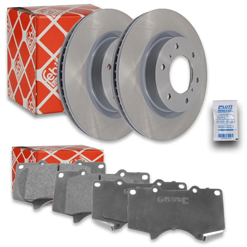 2x FEBI Bremsscheiben Ø332mm + Bremsbeläge vorne passend für Mitsubishi Pajero 4 Gratis Versand