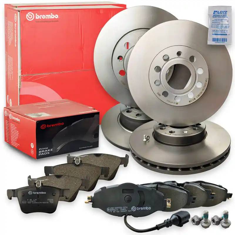 Sale Brembo Bremsscheiben + Beläge vorne+hinten passend für VW Golf 7 Audi A3 8V Seat