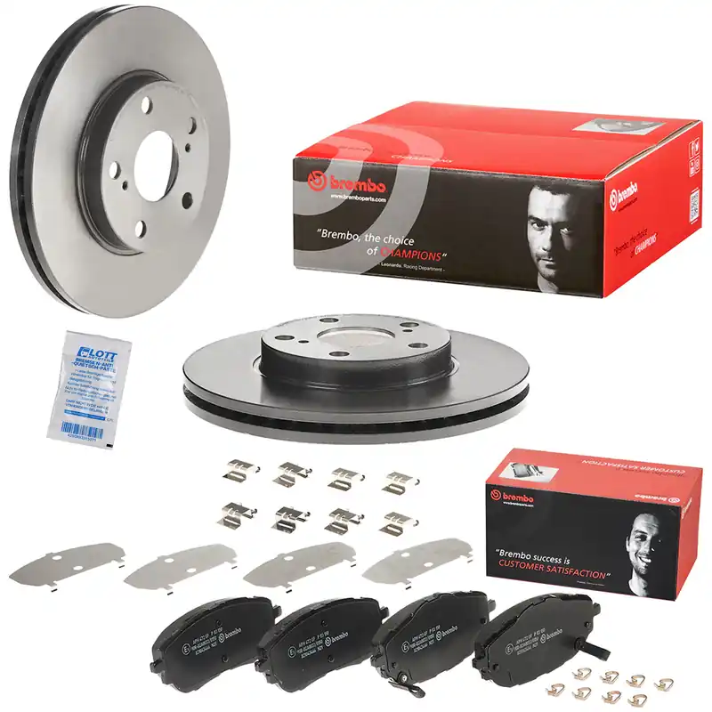 2x Brembo Bremscheibe Ø277mm + Beläge vorne passend für TOYOTA AURIS _E18_ Preisknaller