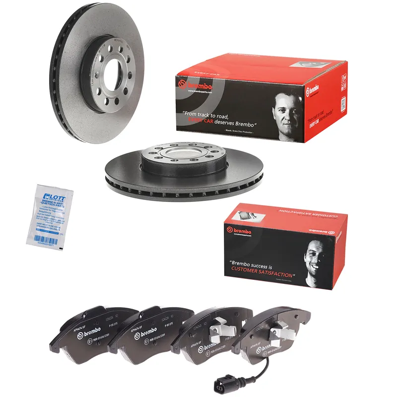 Rabatt 2 Brembo Bremsscheiben Ø288mm Brembo Beläge Vorne passend für VW Golf Audi A3