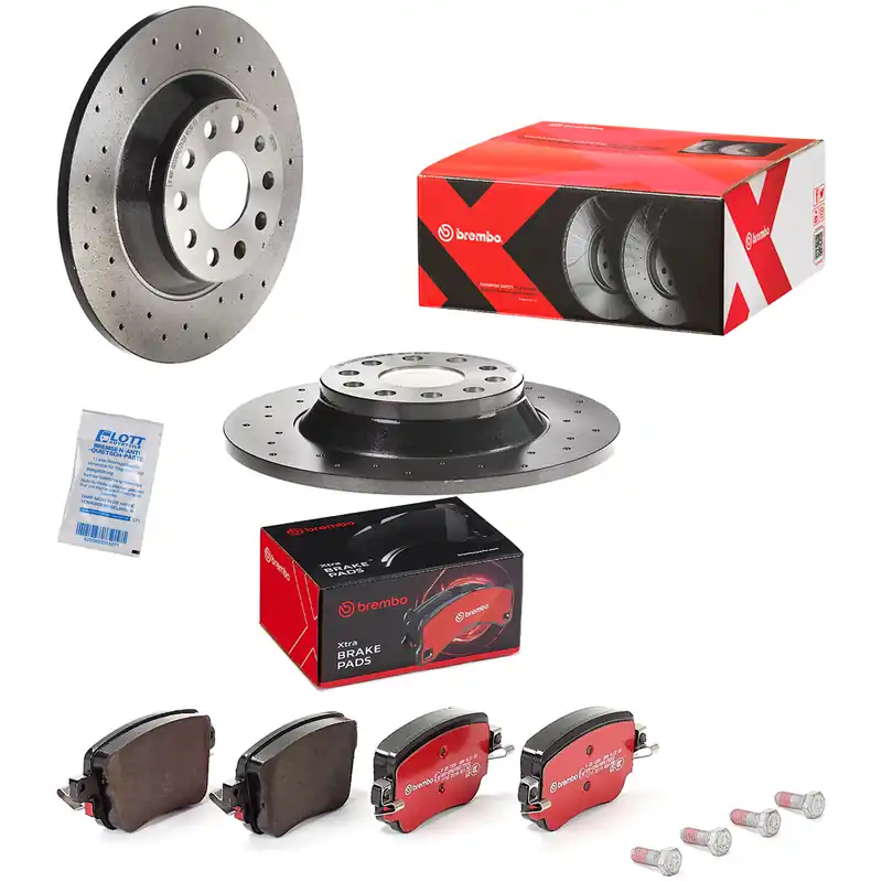 Preiswert Brembo Xtra Line Bremsscheiben 300mm + Bremsbeläge Hinten passend für VW Sharan