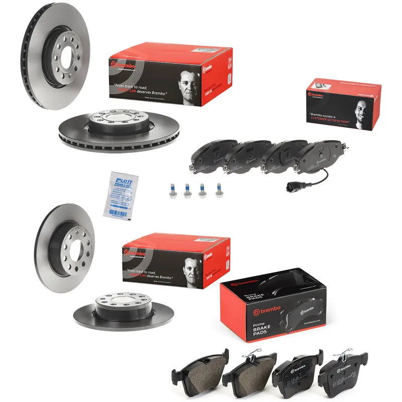 Sichere Zahlung Brembo Bremsscheiben + Bremsbeläge Vorne Hinten passend für VW Golf 7 1.4 2.0