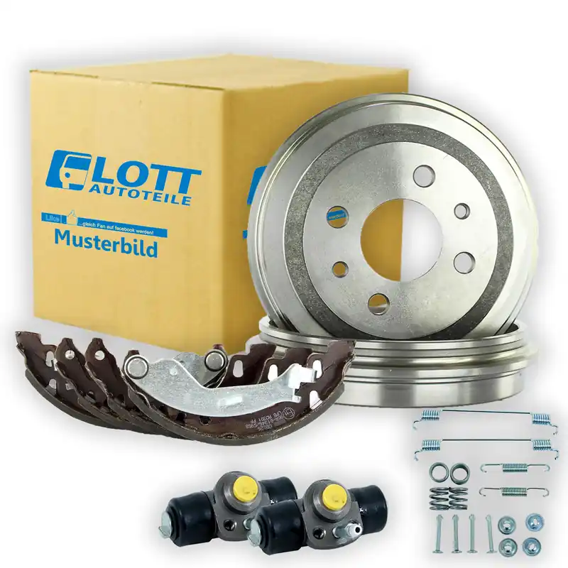 Top-Seller 2 Bremstrommeln + Bremsbacken + Radbremszylinder passend für FIAT FORD