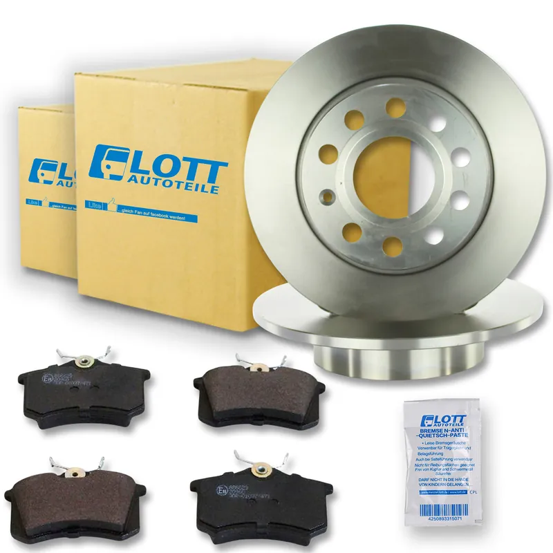 2x Bremsscheibe Ø253mm + Beläge hinten passend für VW Audi A3 Seat Leon Octavia Schnäppchen