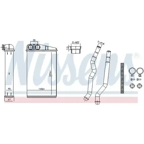 NISSENS Wärmetauscher, Innenraumheizung 707270 Neue Kollektion